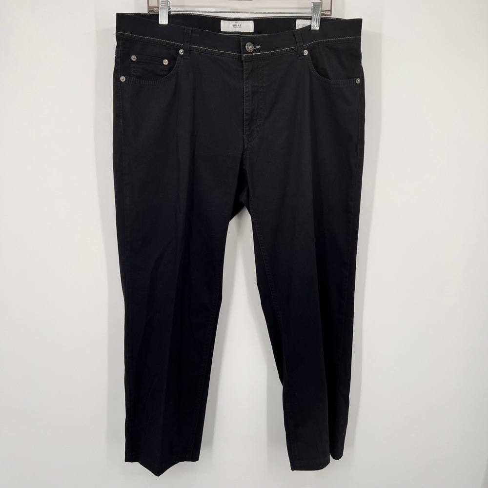 Brax Feel Good Cooper Fancy Regular Fit Black Pants Mens 38/27